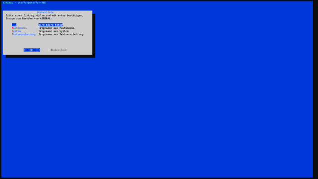 Ansicht Hauptprogramm mit Beispieleinträgen