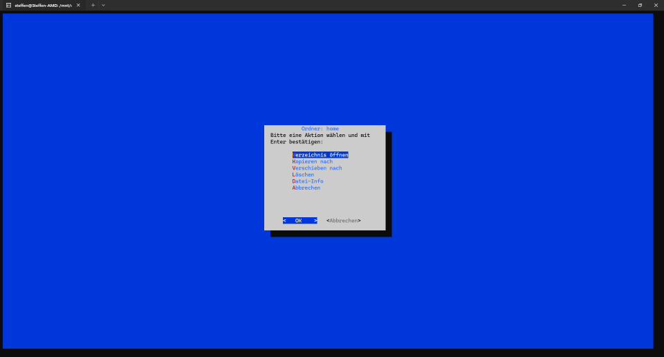Kontextmenü auf Dateiordner